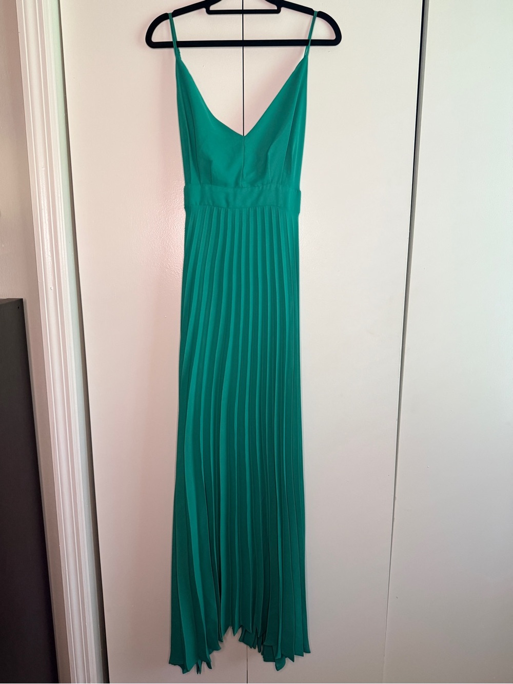 Charmed Hearts Pleated Green Maxi Dress